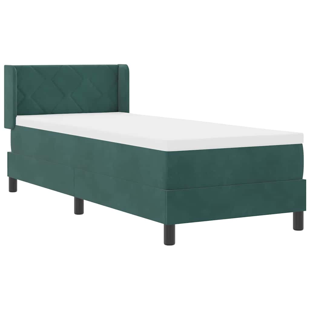 Krevet s opruga kutije Tamnozelena 200 x 80 cm Baršun