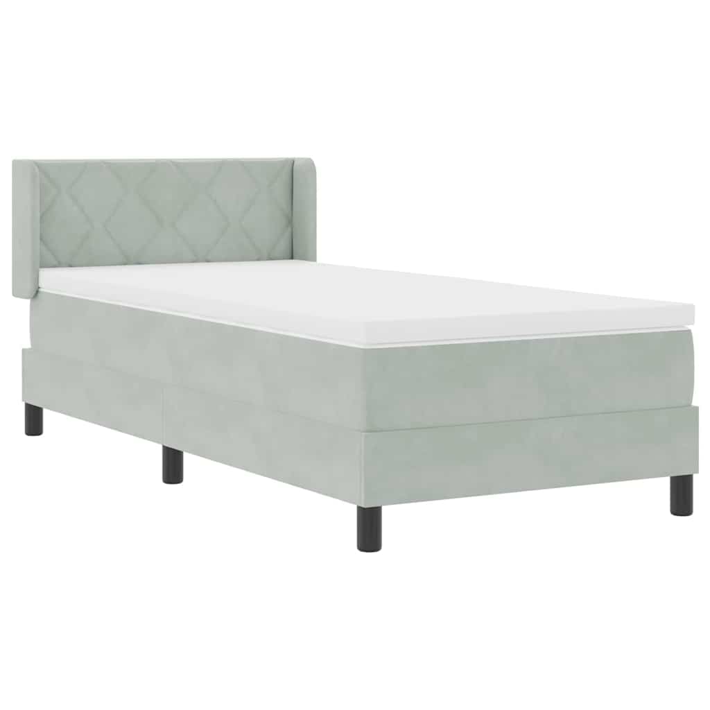 Krevet s opruga kutije Svijetlo siva 200 x 100 cm Baršun