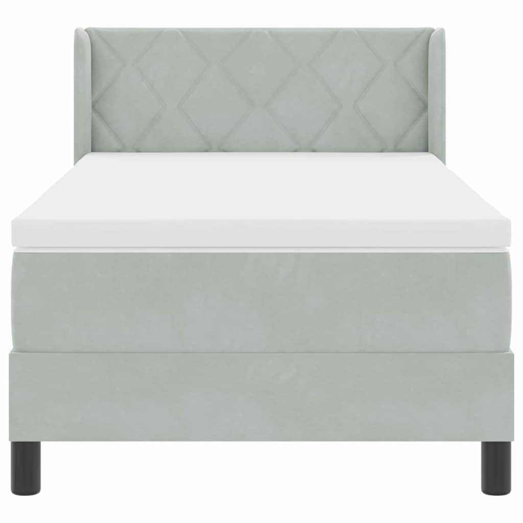 Krevet s opruga kutije Svijetlo siva 200 x 100 cm Baršun