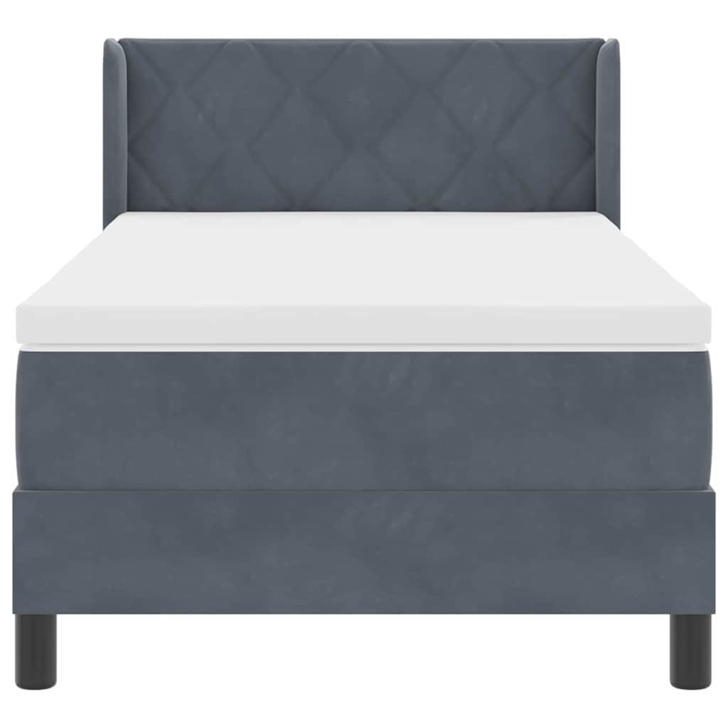 Krevet s opruga kutije Tamno siva 200 x 100 cm Baršun