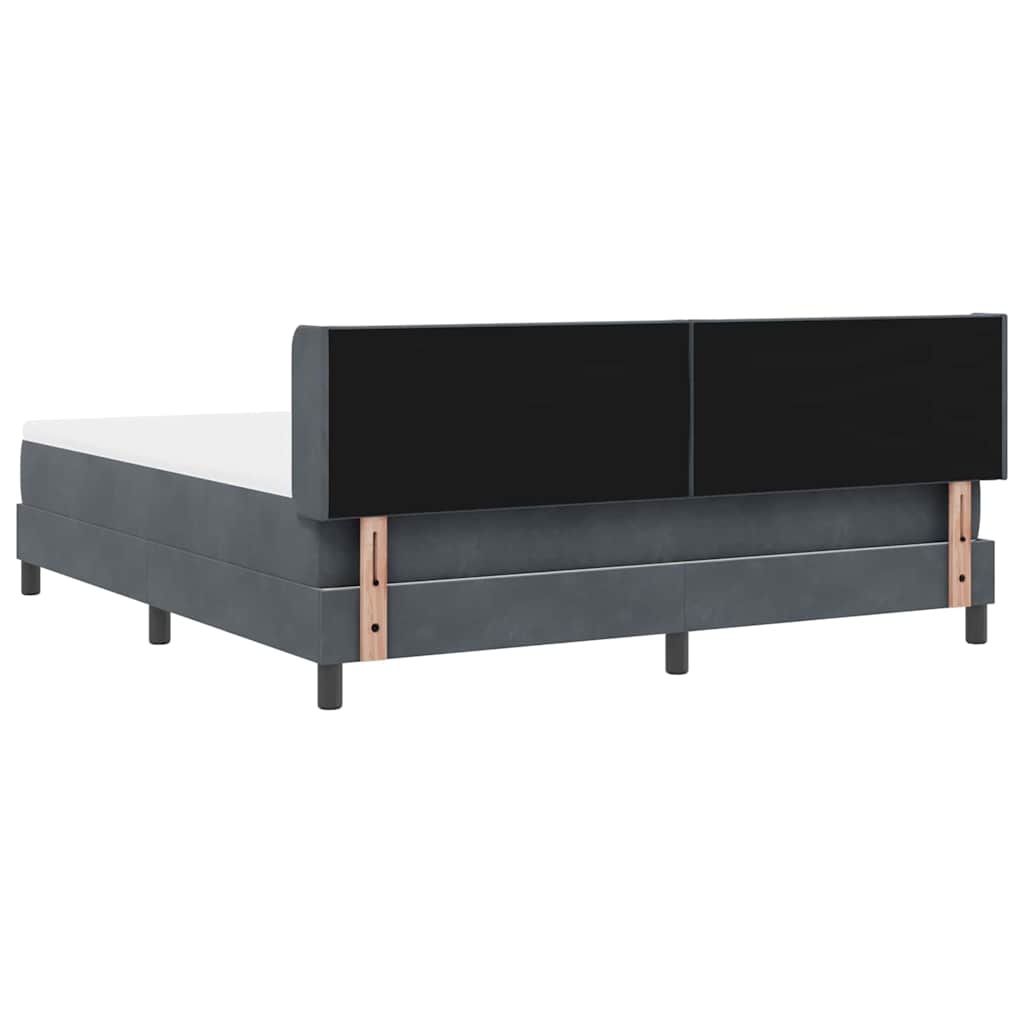 Krevet s opruga kutije Tamno siva 200 x 180 cm Baršun