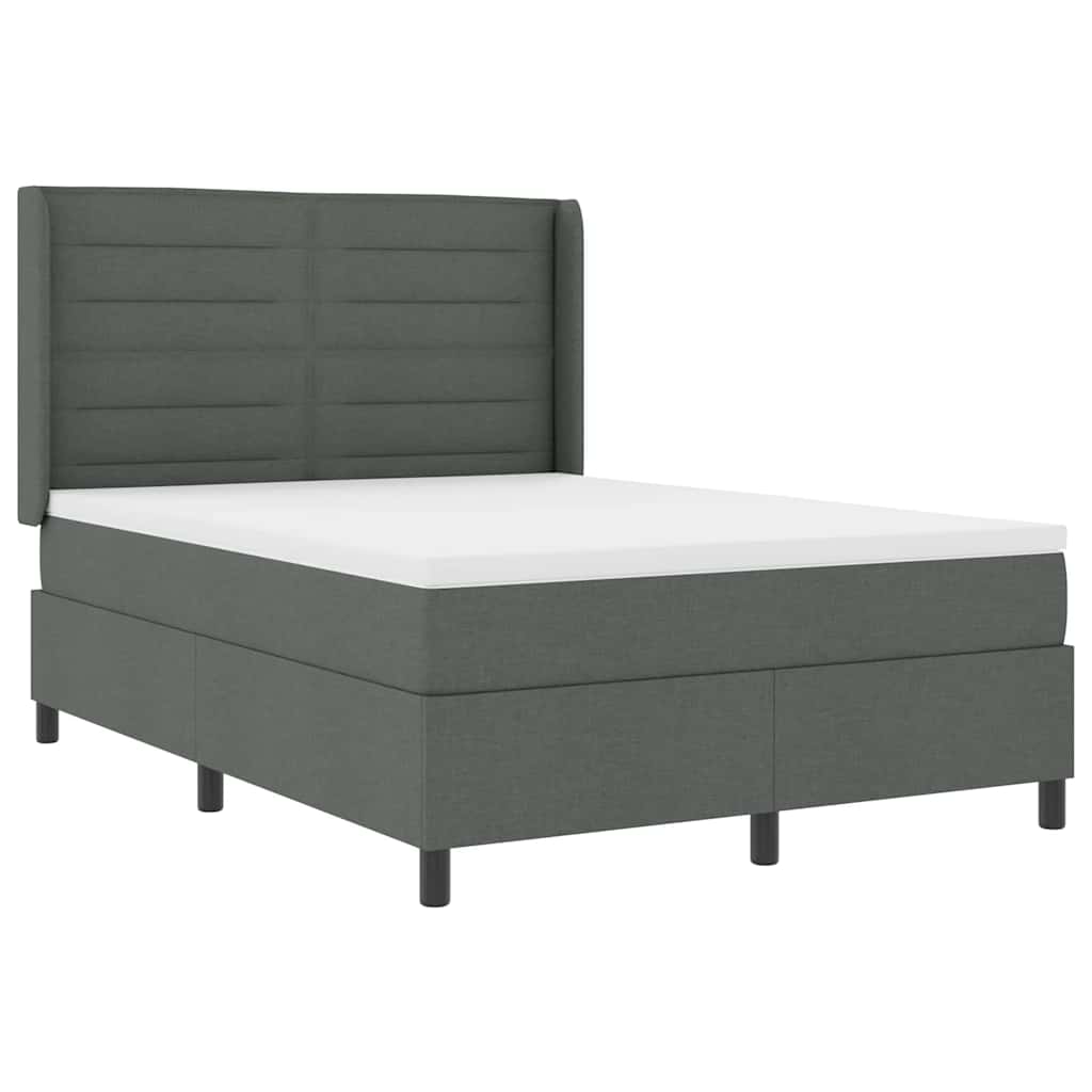 Krevet s opruga kutije Tamno siva 200 x 140 cm tkanina