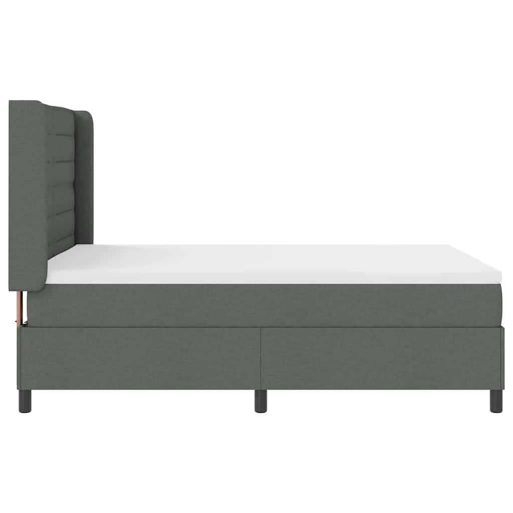 Krevet s opruga kutije Tamno siva 200 x 140 cm tkanina