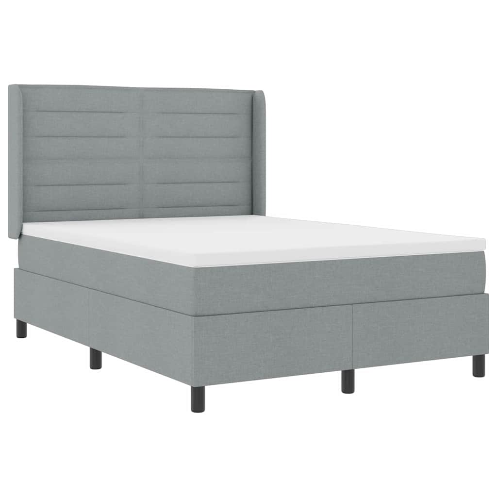 Krevet s opruga kutije Svijetlo siva 200 x 160 cm tkanina