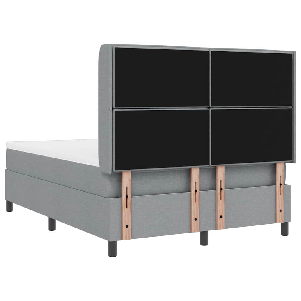 Krevet s opruga kutije Svijetlo siva 200 x 160 cm tkanina