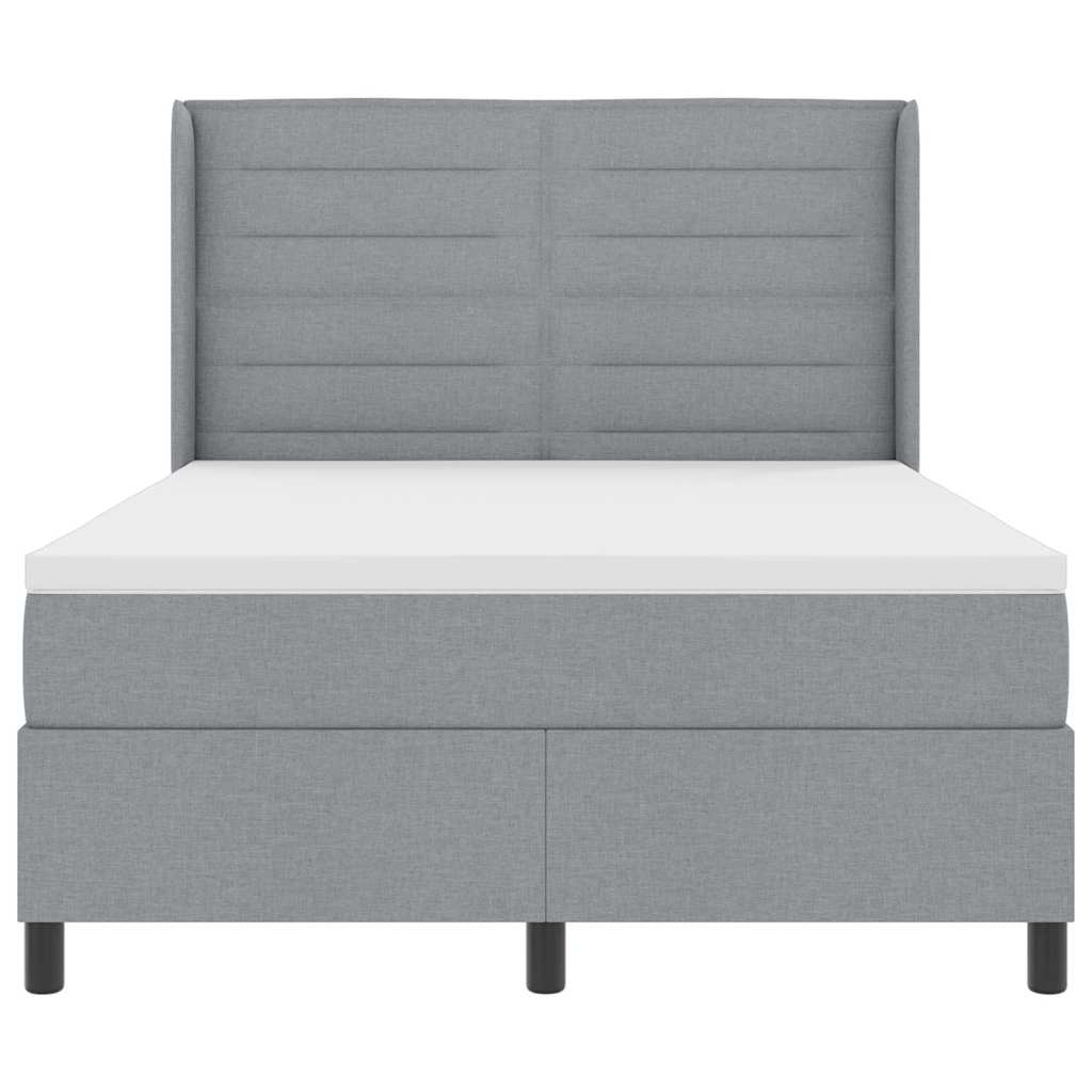 Krevet s opruga kutije Svijetlo siva 200 x 160 cm tkanina