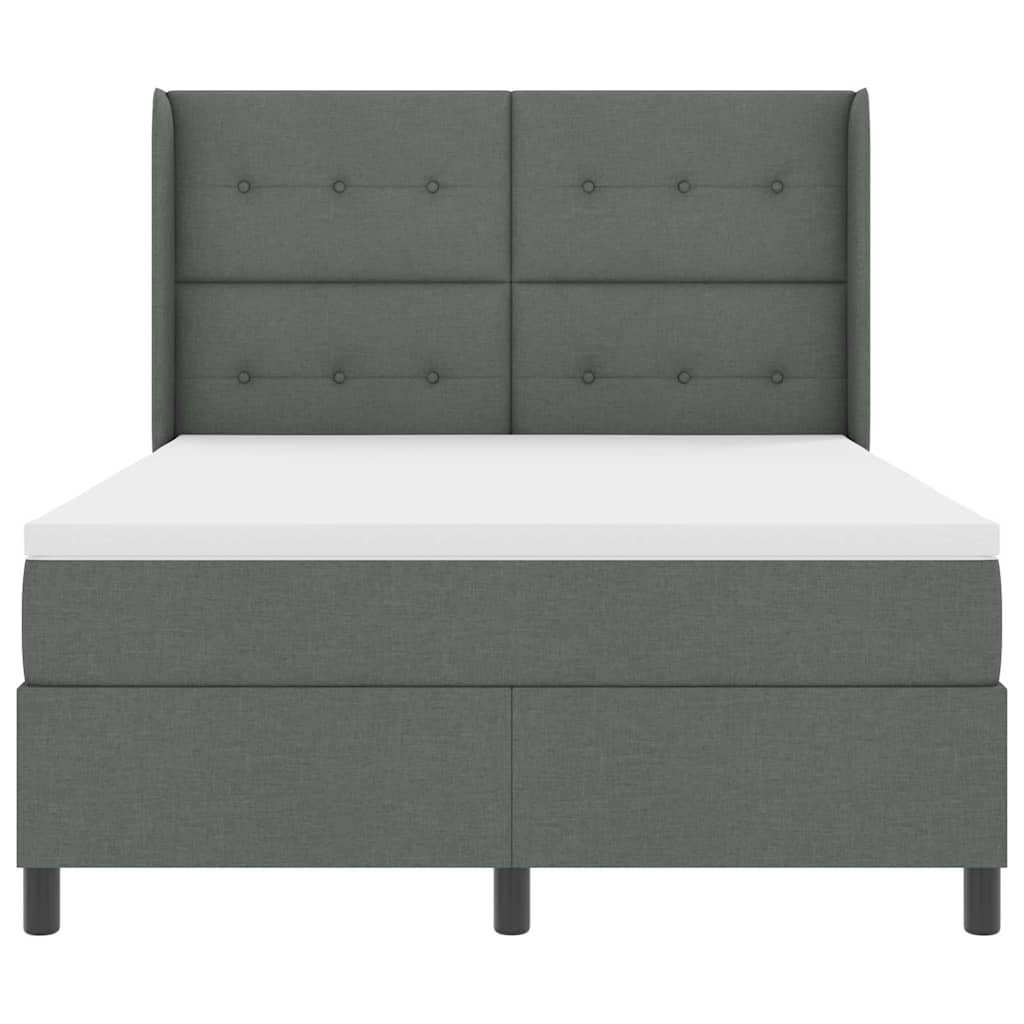 Krevet s opruga kutije Tamno siva 200 x 140 cm tkanina