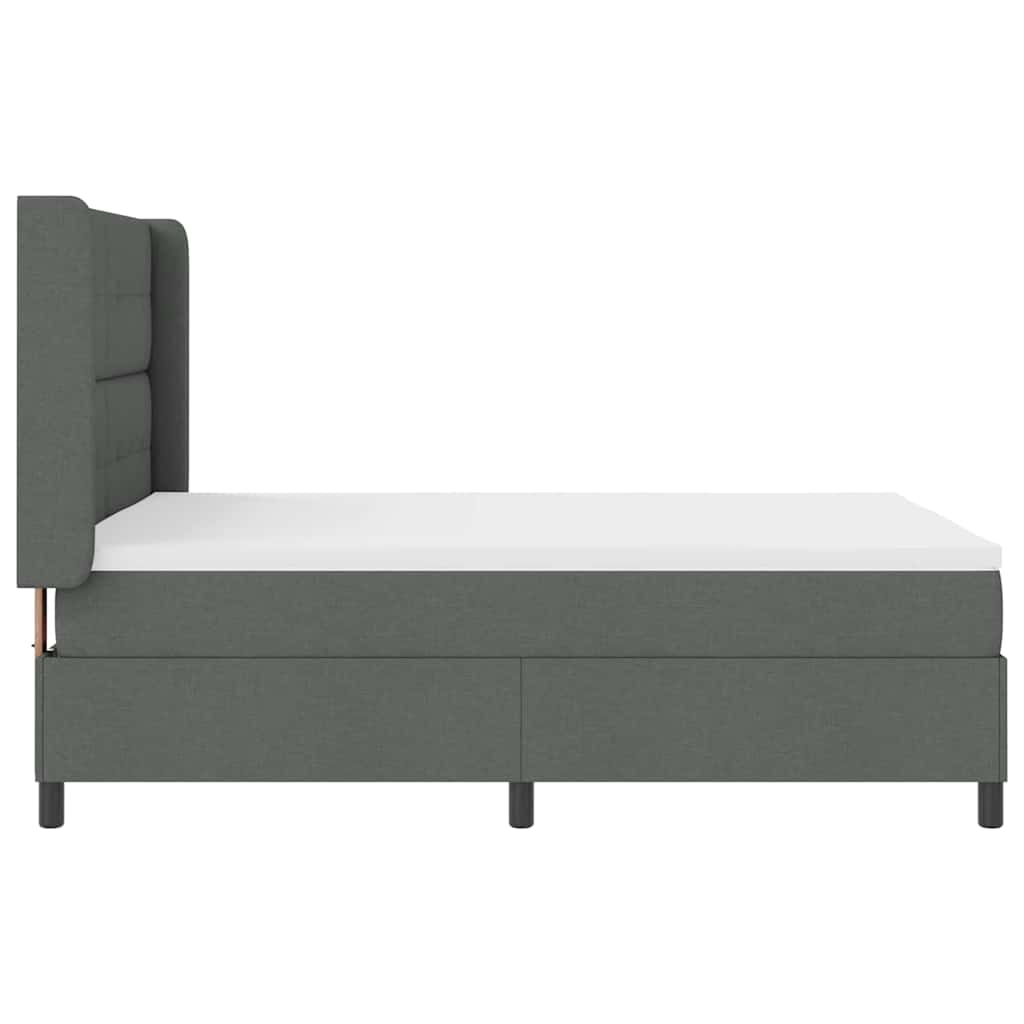Krevet s opruga kutije Tamno siva 200 x 140 cm tkanina