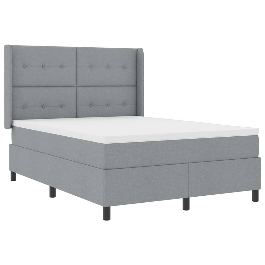 Krevet s opruga kutije Svijetlo siva 200 x 160 cm tkanina