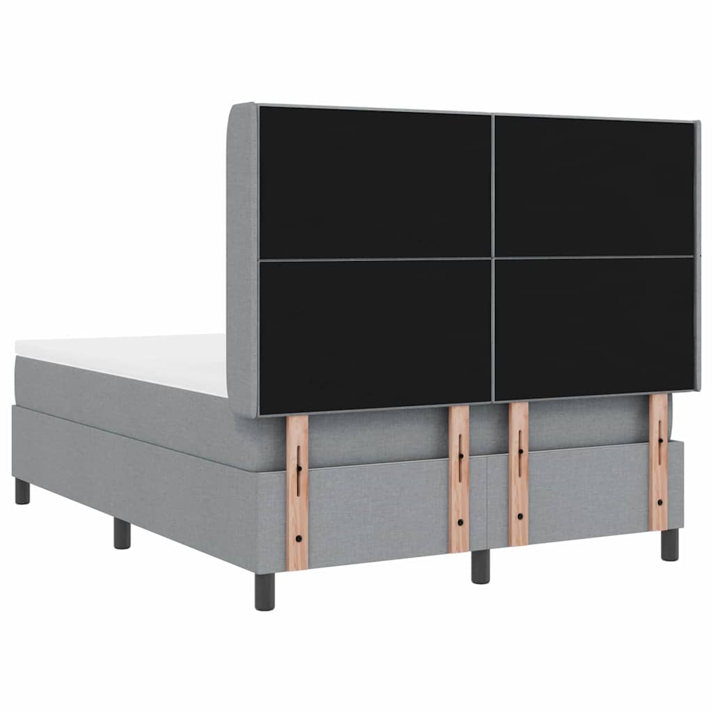Krevet s opruga kutije Svijetlo siva 200 x 160 cm tkanina