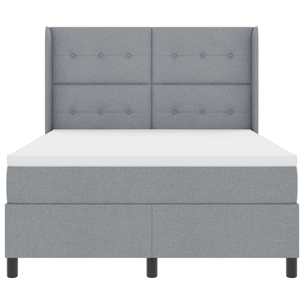 Krevet s opruga kutije Svijetlo siva 200 x 160 cm tkanina
