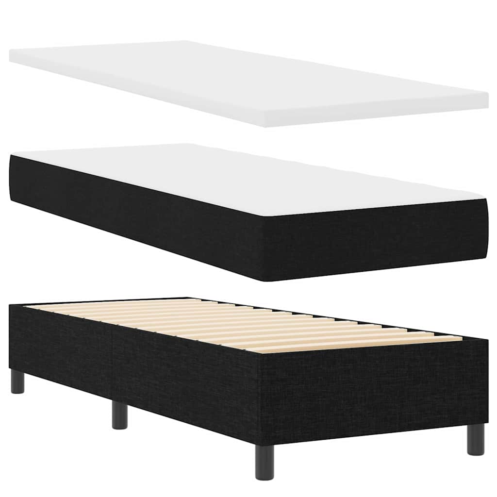 Krevet s opruga kutije s jastukom Crna 200 x 80 cm tkanina