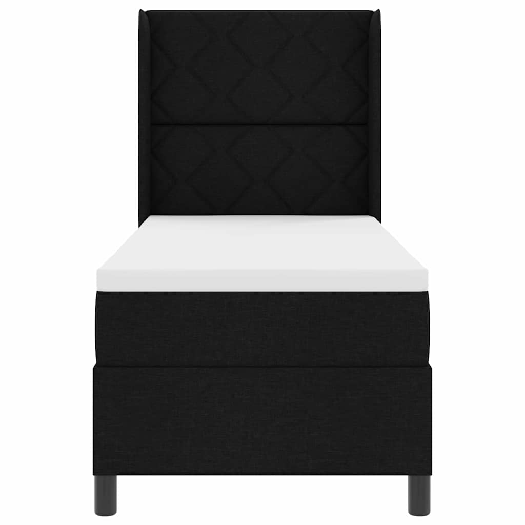 Krevet s opruga kutije s jastukom Crna 200 x 80 cm tkanina