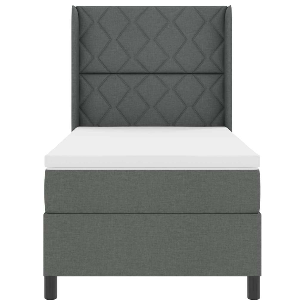 Krevet s opruga kutije Tamno siva 200 x 100 cm tkanina