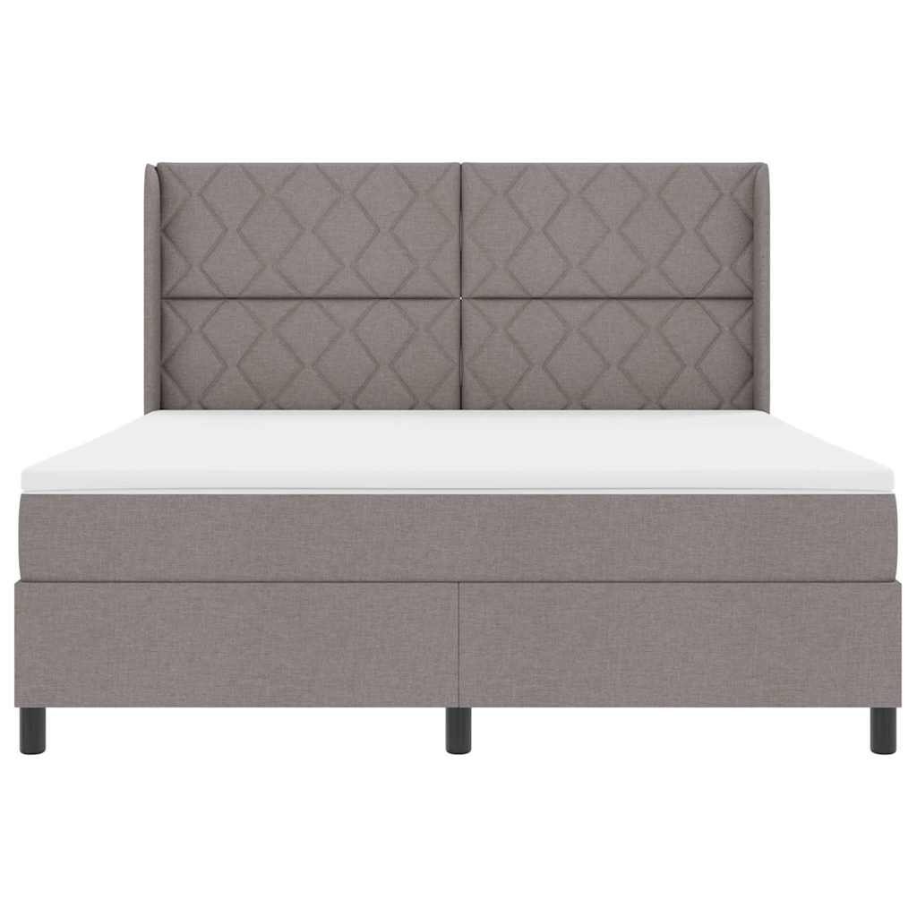 Krevet s opruga kutije Sivo-smeđa 200 x 180 cm tkanina