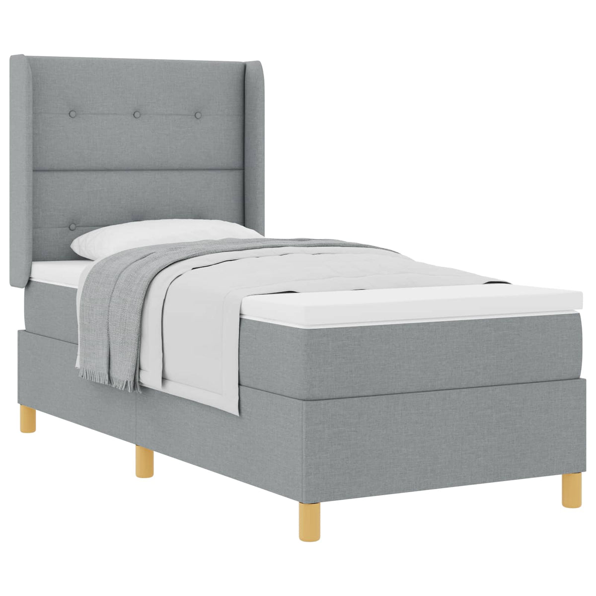 Krevet s opruga kutije Svijetlo siva 80 x 200 cm tkanina