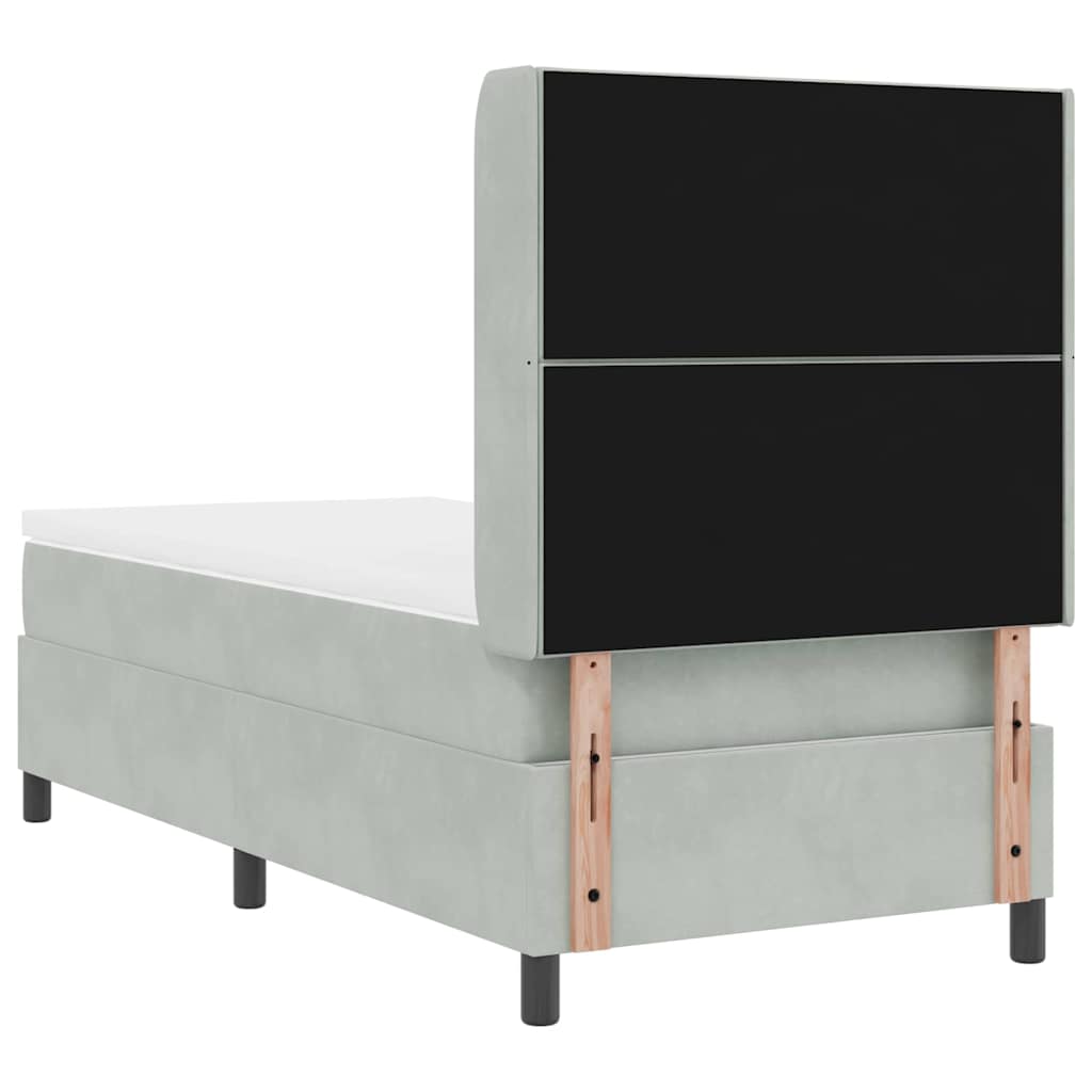 Krevet s opruga kutije Svijetlo siva 90 x 190 cm Baršun