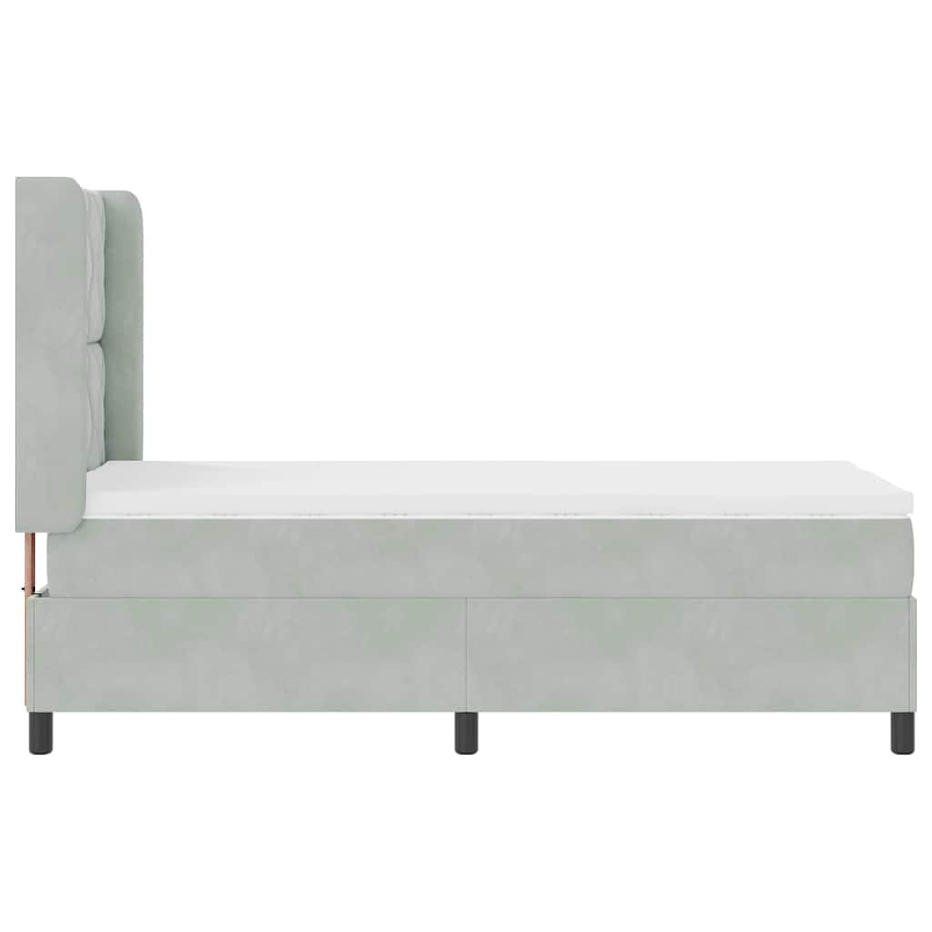 Krevet s opruga kutije Svijetlo siva 90 x 190 cm Baršun