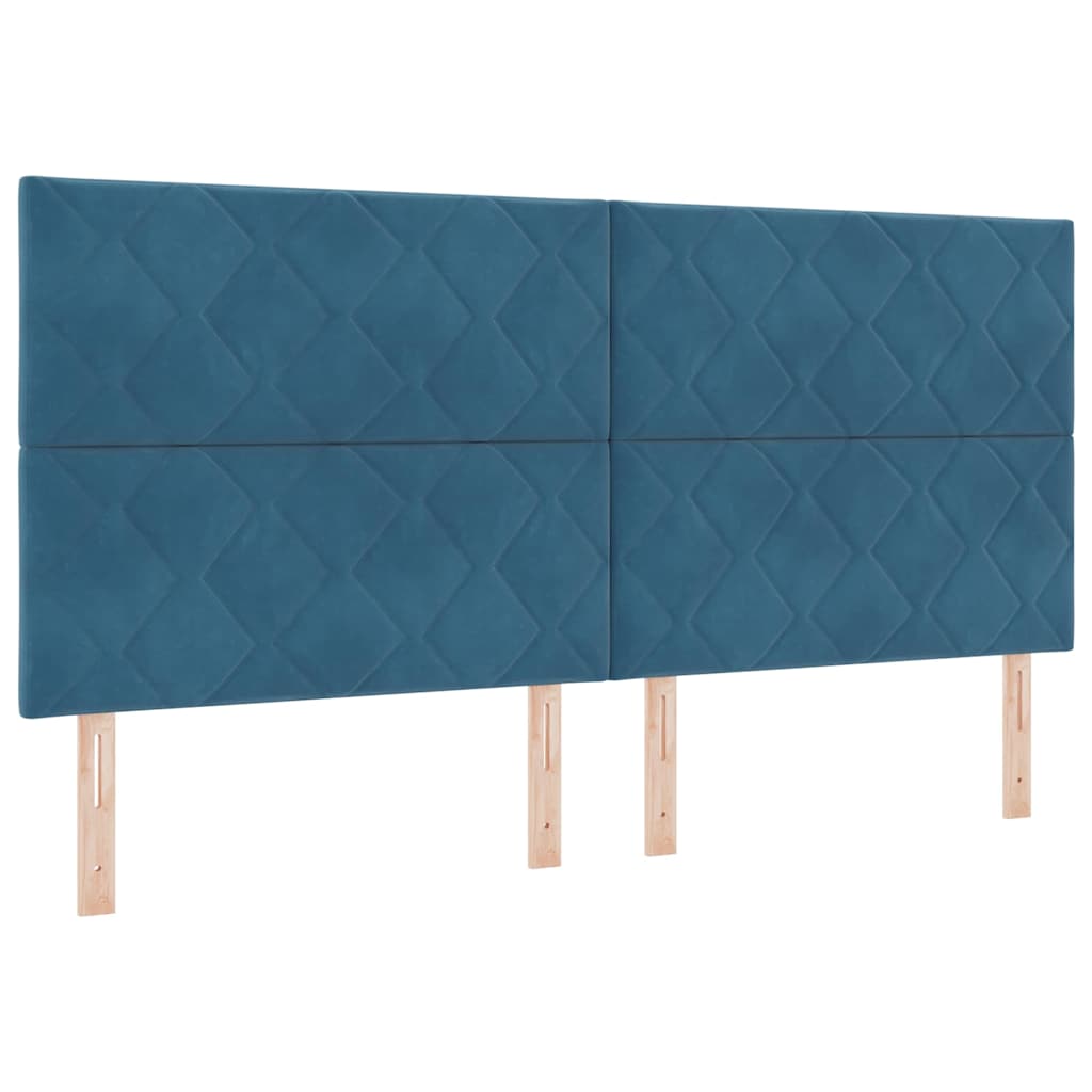 Krevet s opruga kutije s madracem Plava 200 x 200 cm Baršun