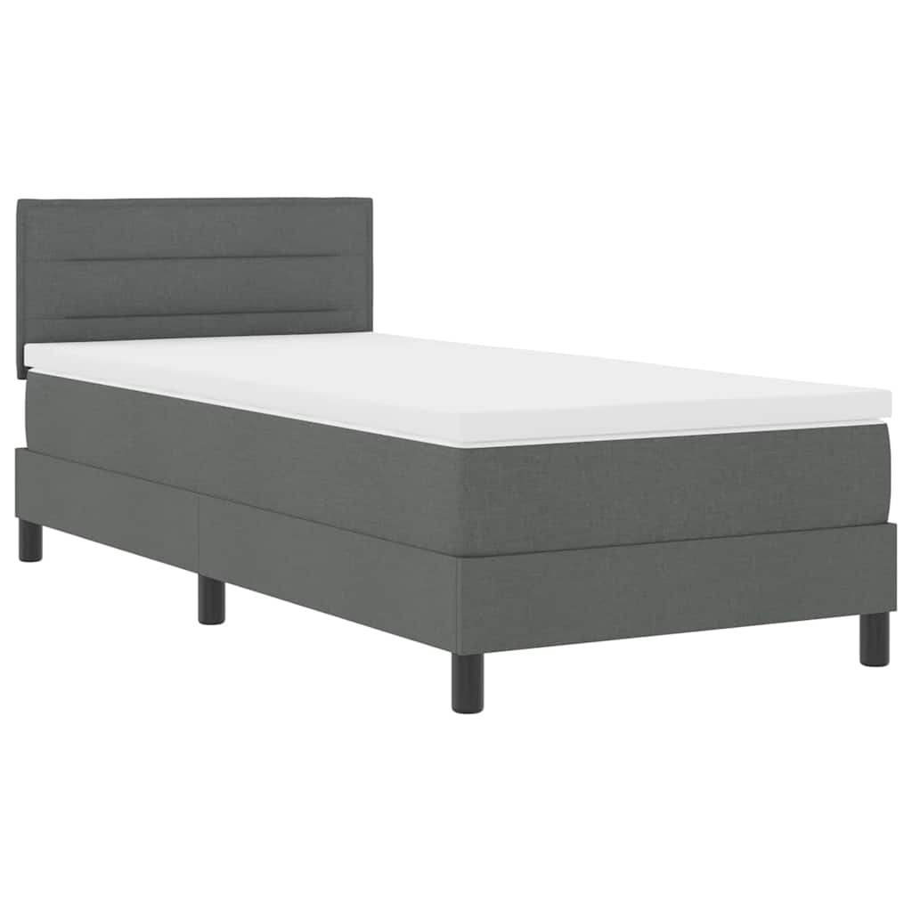 Krevet s opruga kutije Tamno siva 100 x 200 cm tkanina