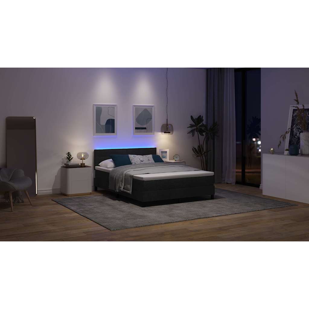Krevet s opruga kutije s madracem Crna 140 x 200 cm tkanina