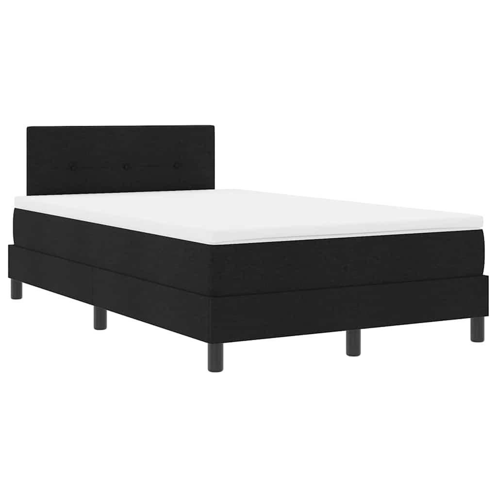 Krevet s opruga kutije s LED trakama Crna 120 x 200 cm tkanina
