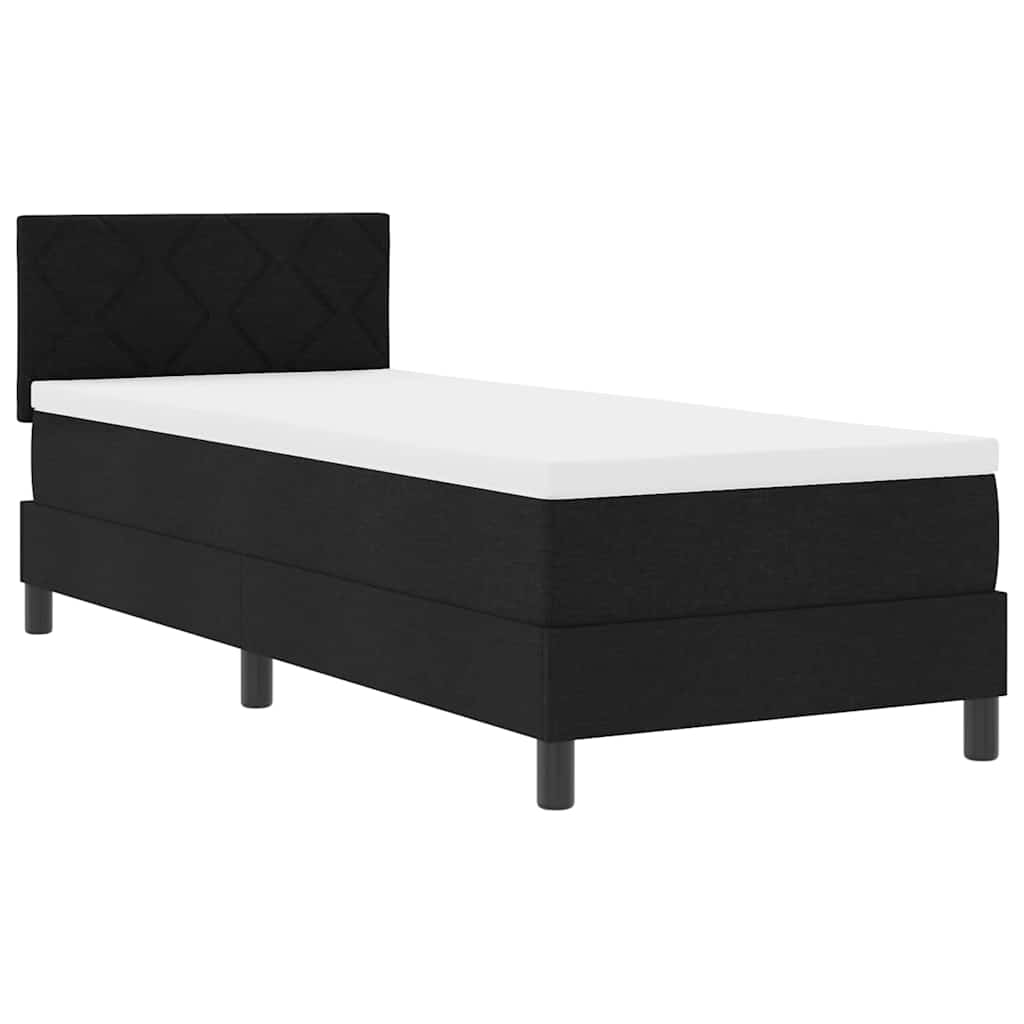 Krevet s opruga kutije s LED trakama Crna 80 x 200 cm tkanina