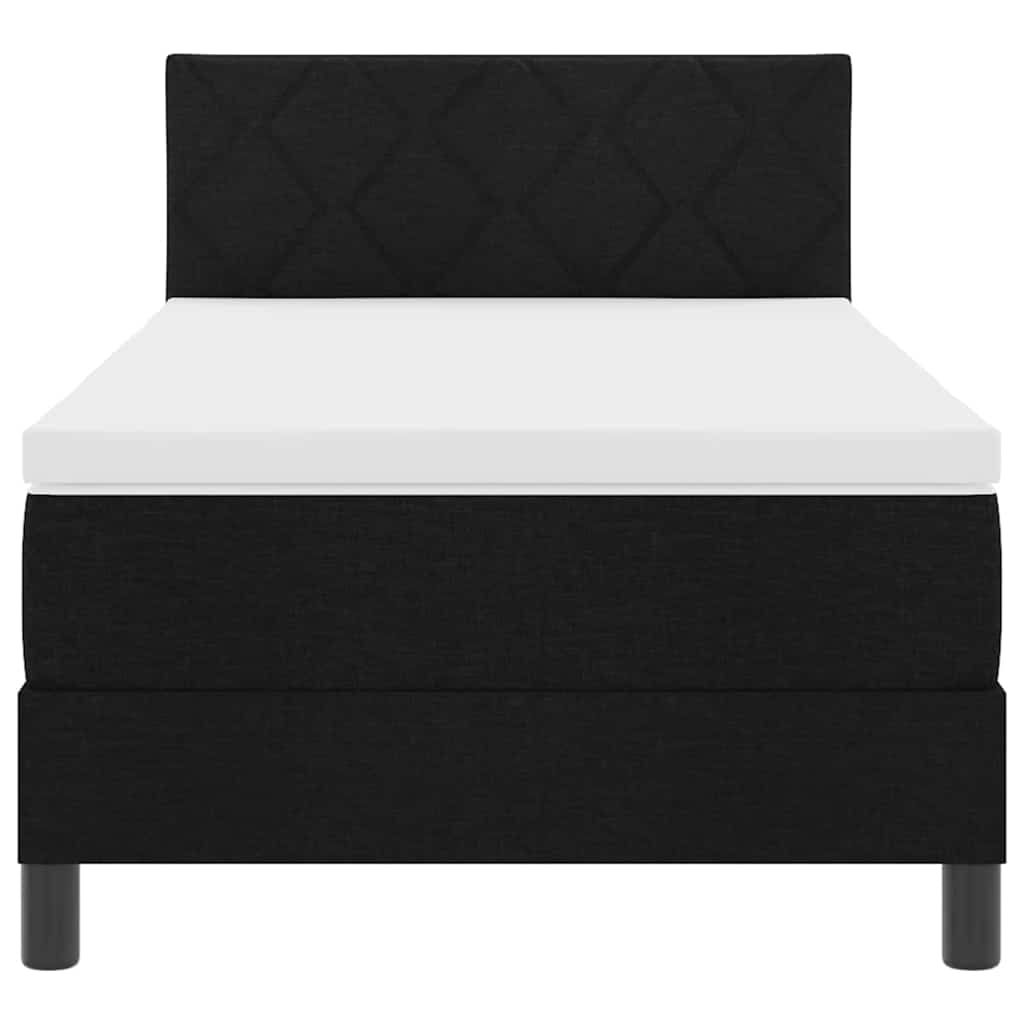 Krevet s opruga kutije s jastukom Crna 90 x 190 cm tkanina