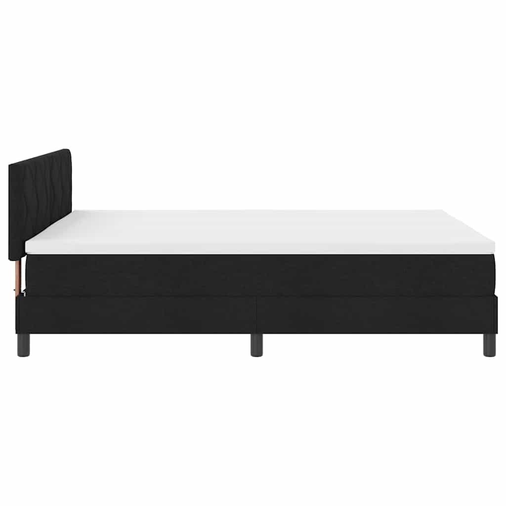 Krevet s opruga kutije s LED trakama Crna 140 x 200 cm tkanina