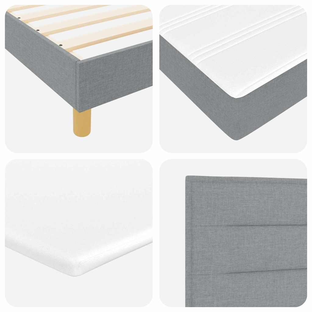 LED Box Spring Krevet Svijetlo siva 80 x 200 cm tkanina