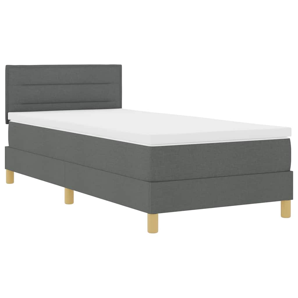 LED Box Spring Krevet s jastukom Tamno siva 80 x 200 cm tkanina