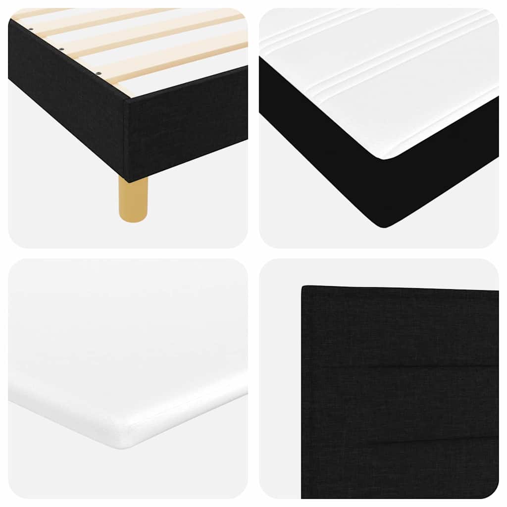 LED Box Spring Krevet s LED trakama Crna 80 x 200 cm tkanina