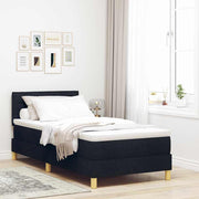 LED Box Spring Krevet s LED trakama Crna 80 x 200 cm tkanina