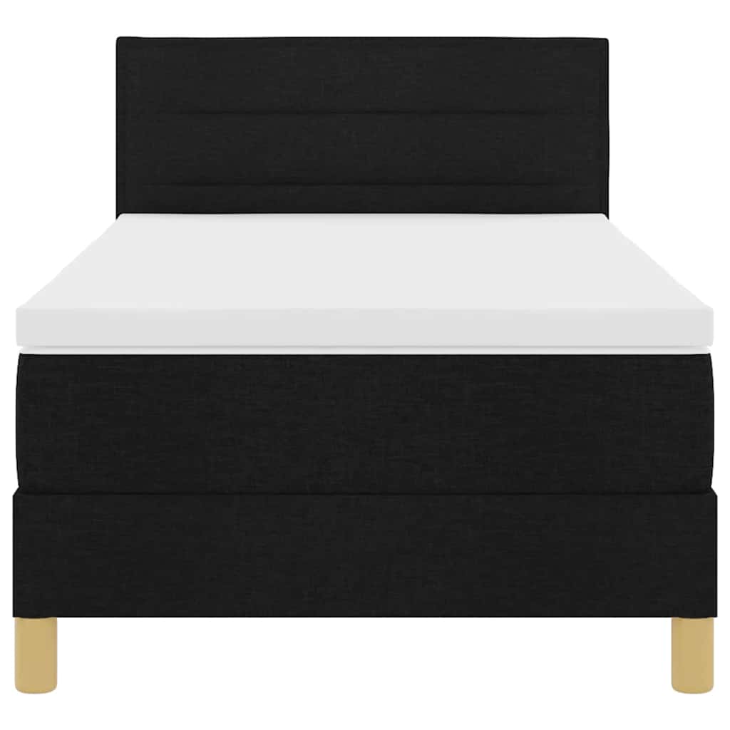 LED Box Spring Krevet s LED trakama Crna 80 x 200 cm tkanina