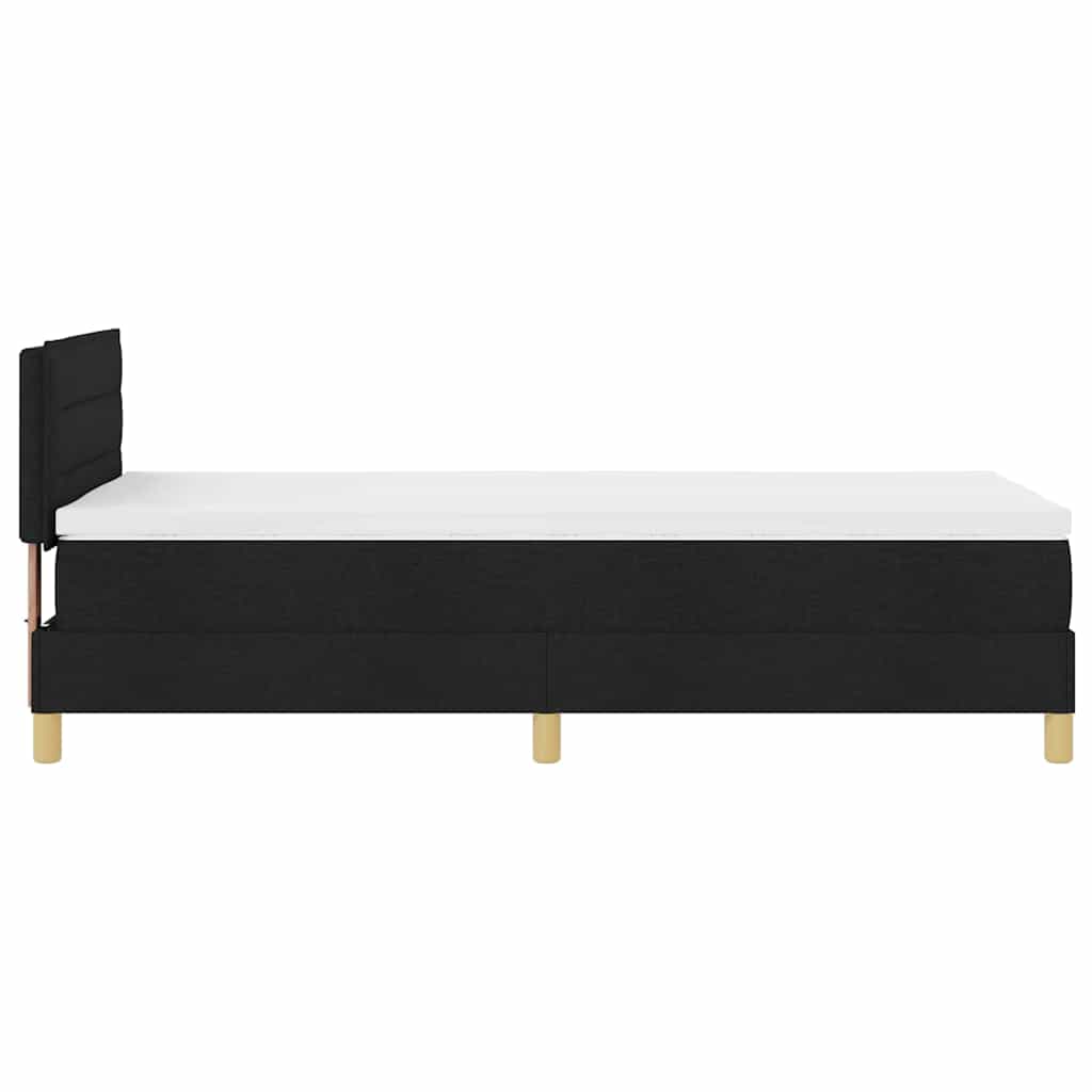 LED Box Spring Krevet s LED trakama Crna 80 x 200 cm tkanina