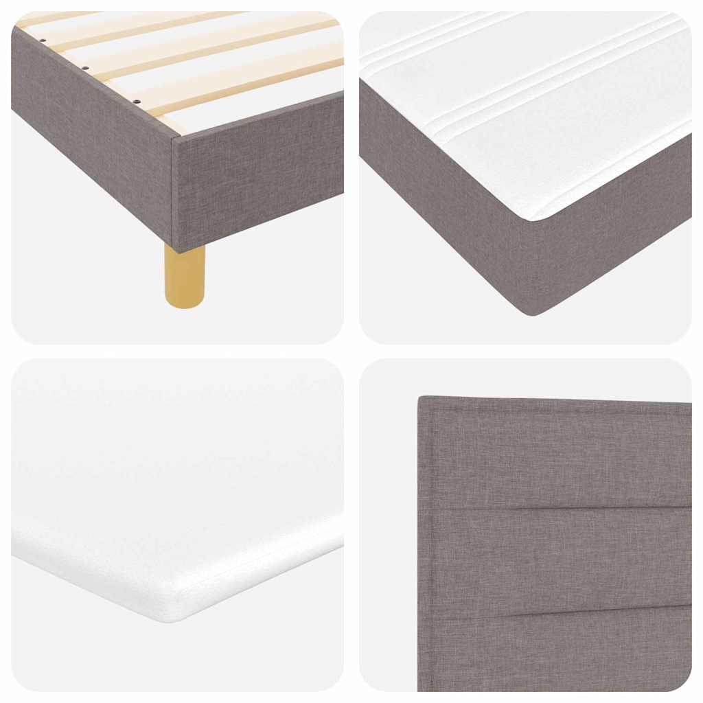 LED Box Spring Krevet Sivo-smeđa 80 x 200 cm tkanina