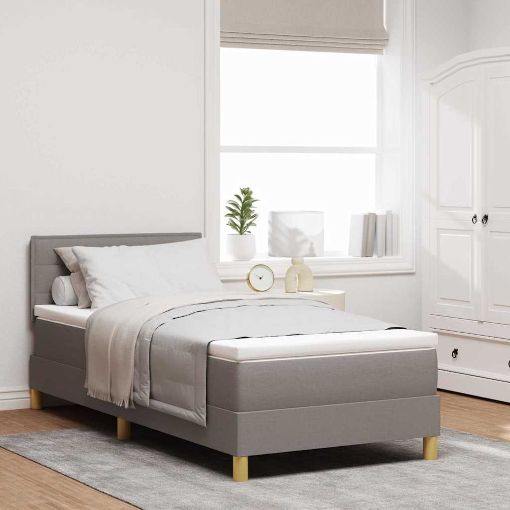 LED Box Spring Krevet Sivo-smeđa 80 x 200 cm tkanina