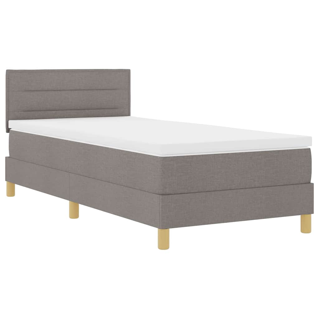 LED Box Spring Krevet Sivo-smeđa 80 x 200 cm tkanina