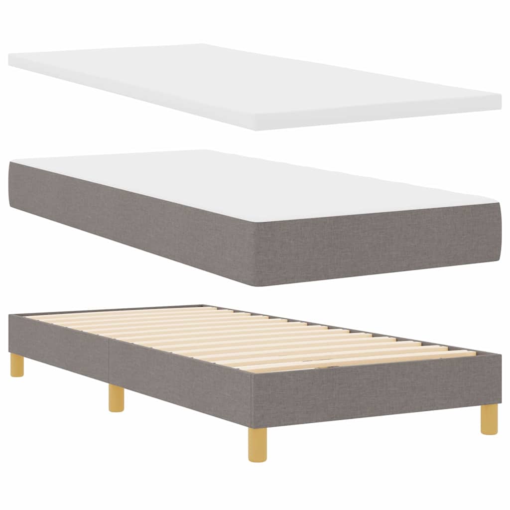 LED Box Spring Krevet Sivo-smeđa 80 x 200 cm tkanina