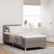 LED Box Spring Krevet Sivo-smeđa 90 x 190 cm tkanina