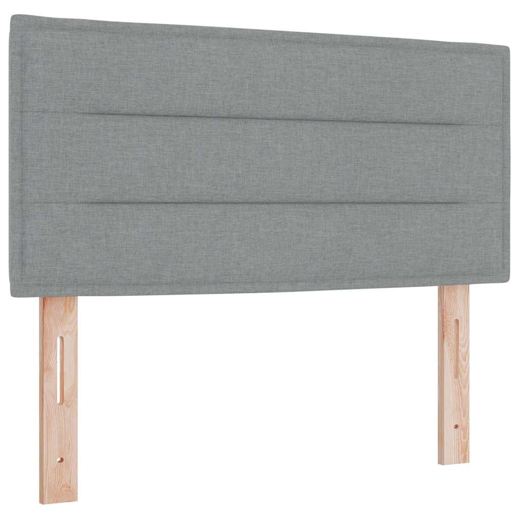 LED Box Spring Krevet Svijetlo siva 90 x 200 cm tkanina
