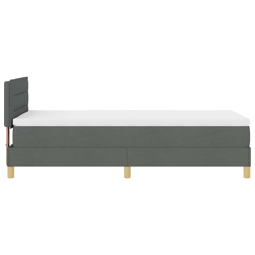 LED Box Spring Krevet Tamno siva 90 x 200 cm tkanina