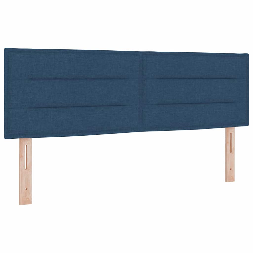 LED Box Spring Krevet s jastukom Plava 140 x 190 cm tkanina