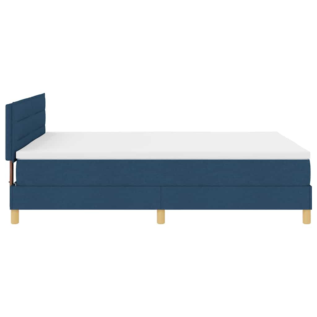 LED Box Spring Krevet s jastukom Plava 140 x 190 cm tkanina