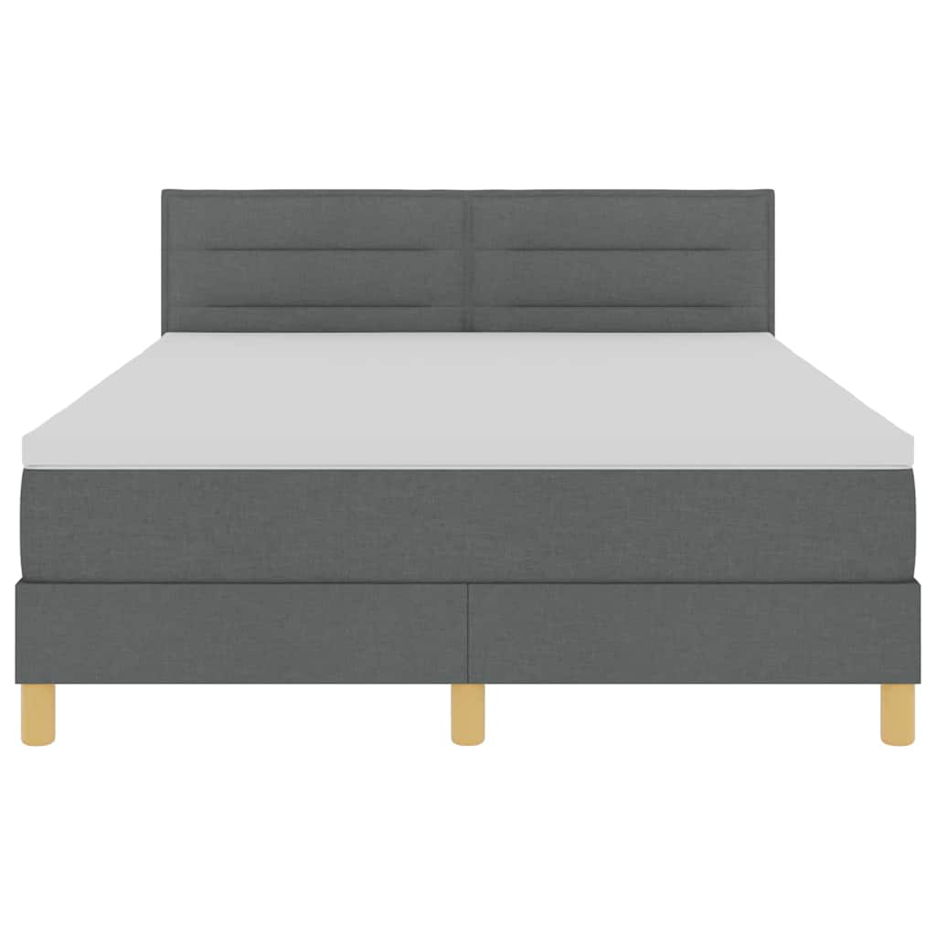 LED Box Spring Krevet Tamno siva 160 x 200 cm tkanina