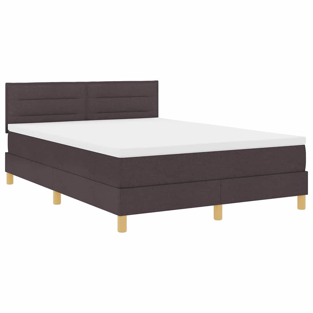 LED Box Spring Krevet Tamno smeđa 160 x 200 cm tkanina