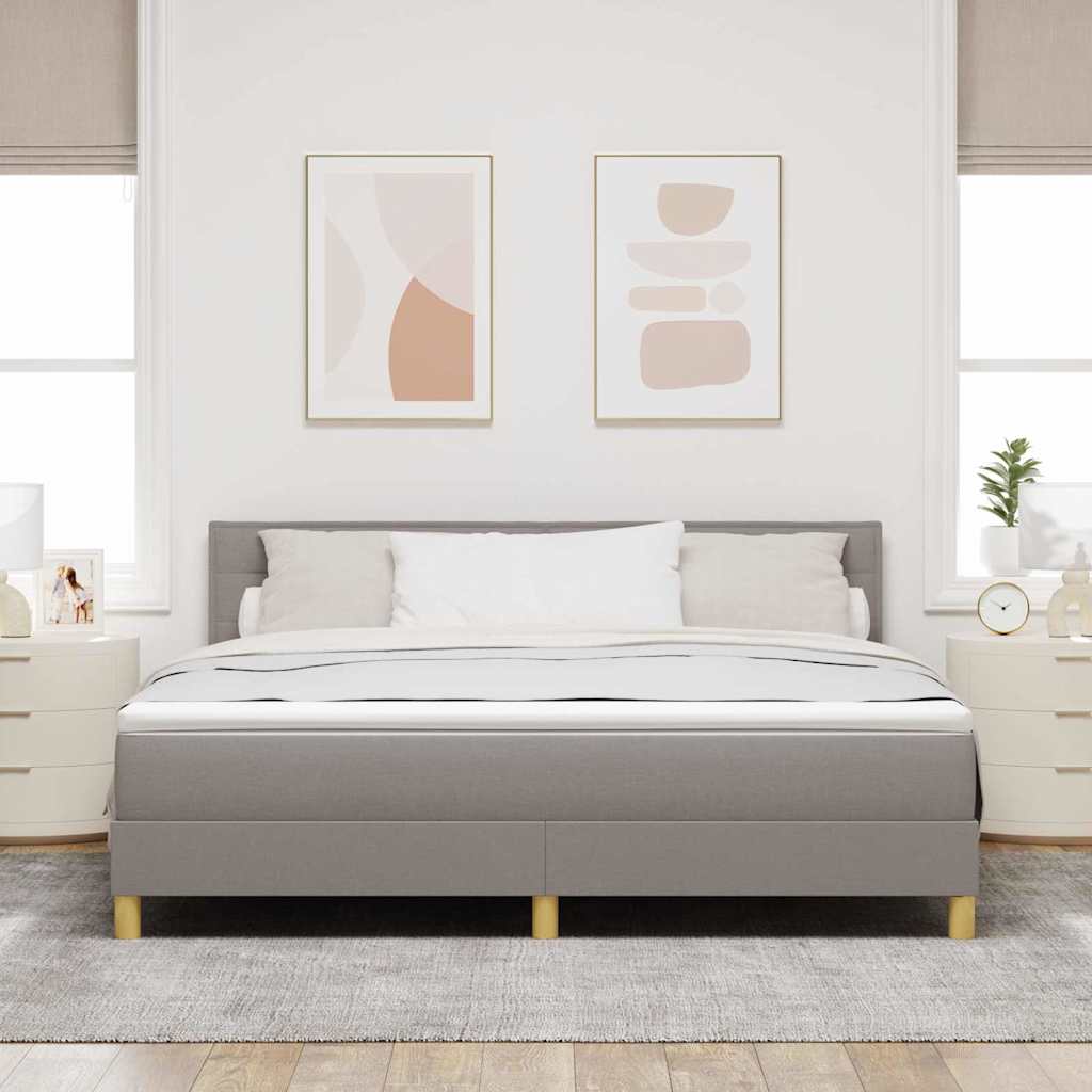 LED Box Spring Krevet Sivo-smeđa 180 x 200 cm tkanina