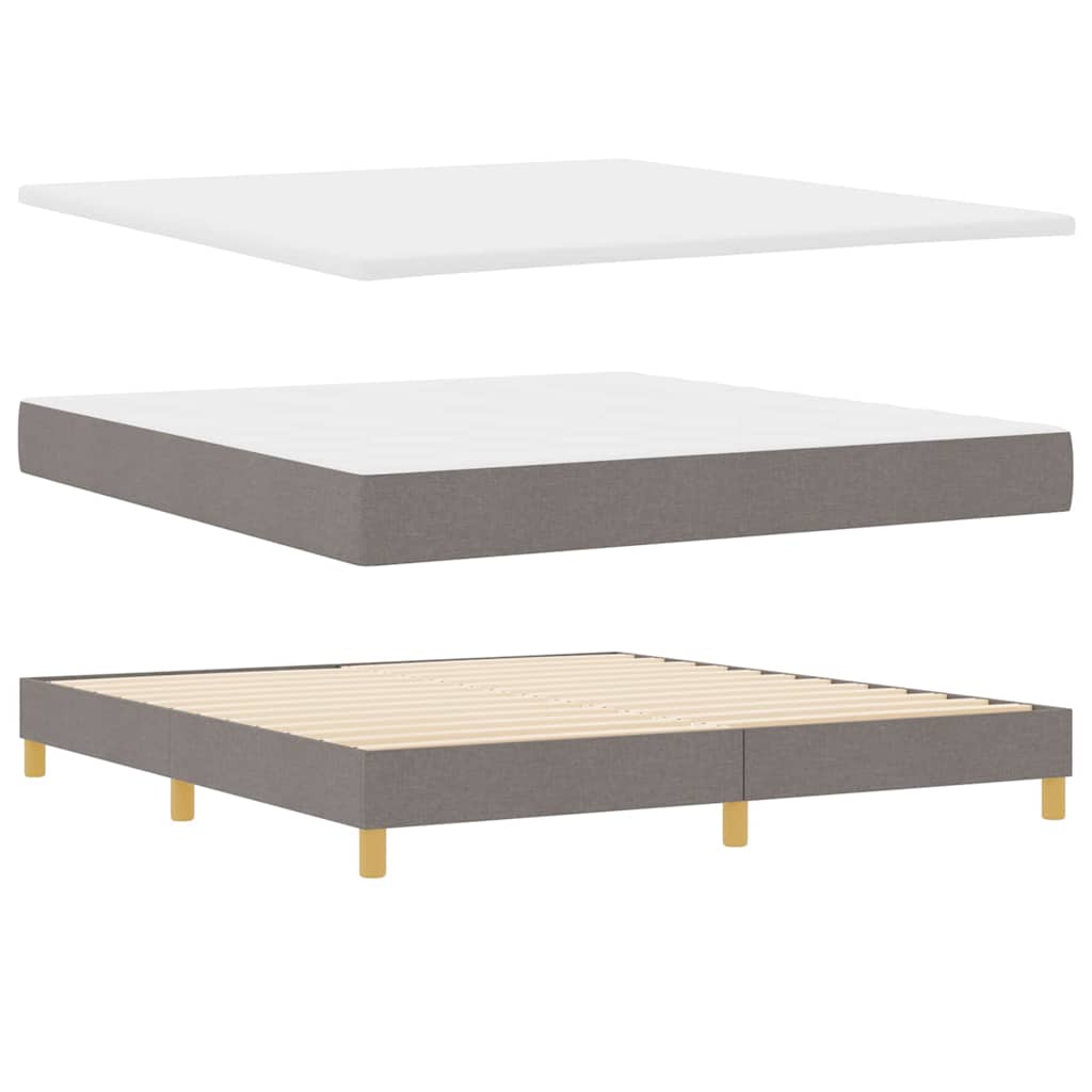 LED Box Spring Krevet Sivo-smeđa 180 x 200 cm tkanina