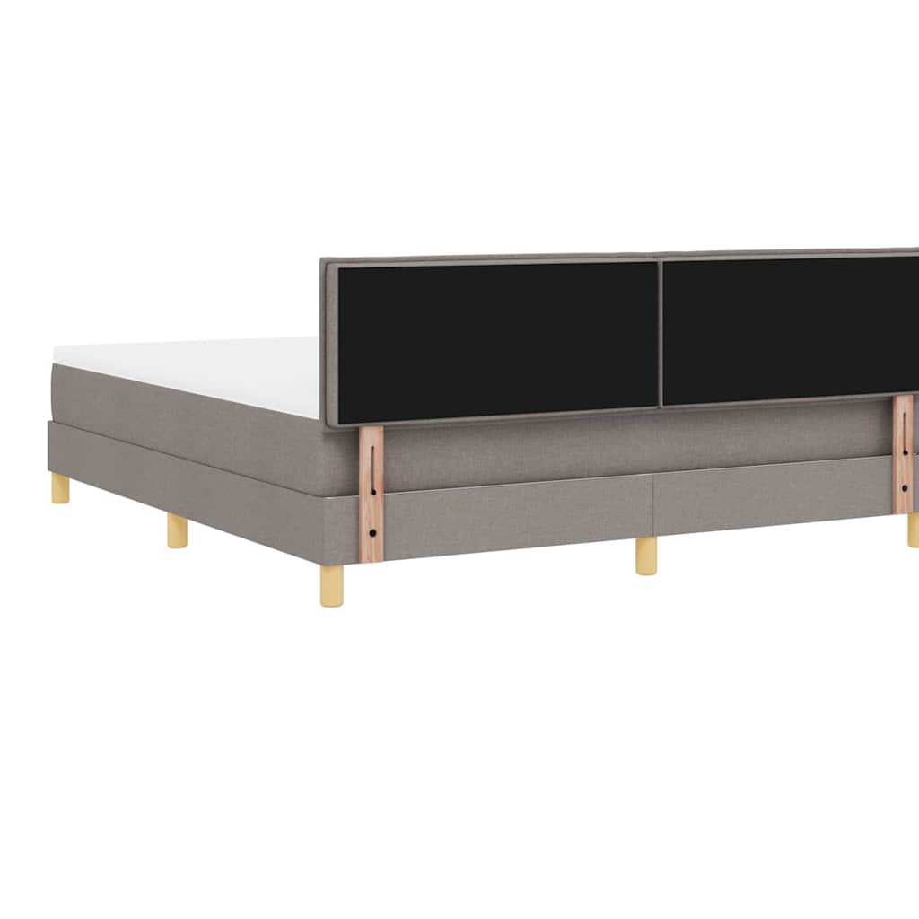 LED Box Spring Krevet Sivo-smeđa 180 x 200 cm tkanina