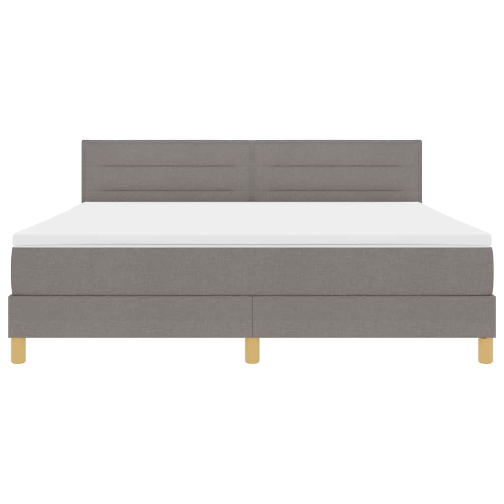 LED Box Spring Krevet Sivo-smeđa 180 x 200 cm tkanina